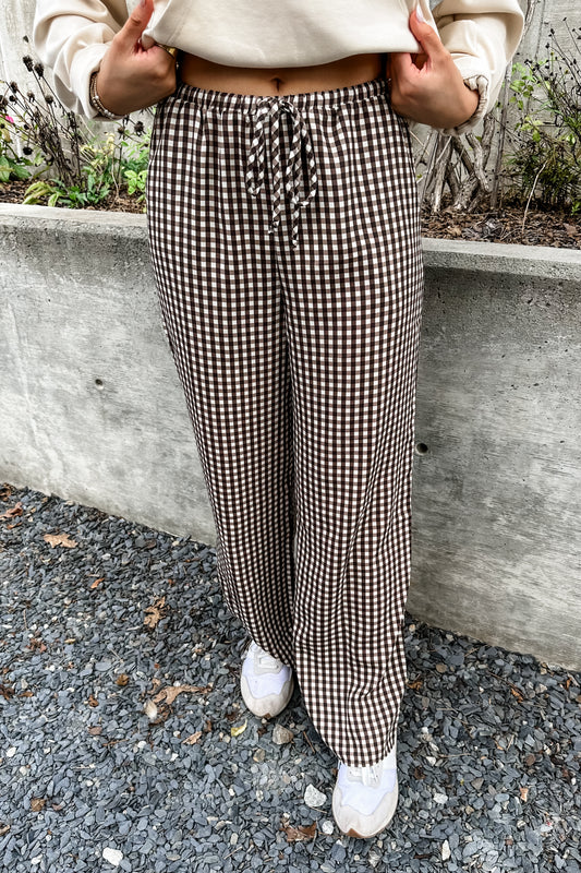 Demi Drawstring Checkered Pants