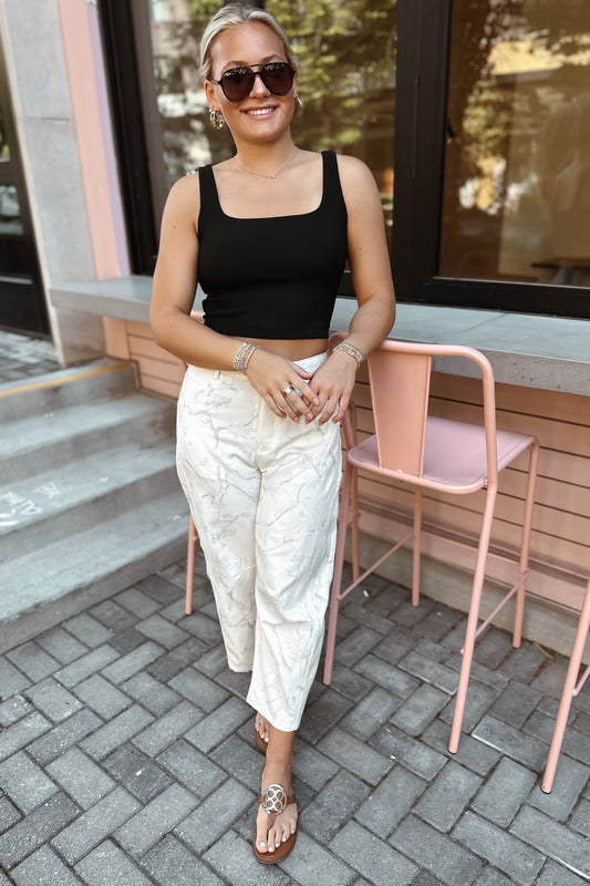 Oakley Ribbed Sleeveless Crop Top