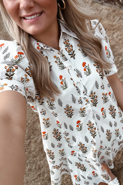 Flora Puff Sleeve Mini Dress