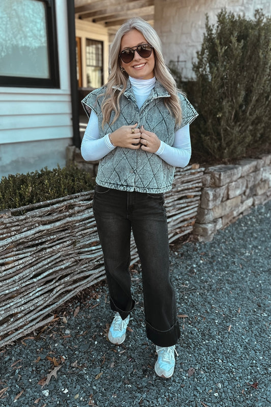 Warm Regards Denim Quilted Vest