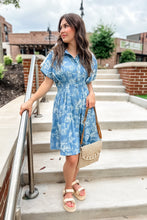 Load image into Gallery viewer, Wrapped in Petals Denim Dress
