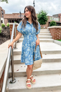 Wrapped in Petals Denim Dress