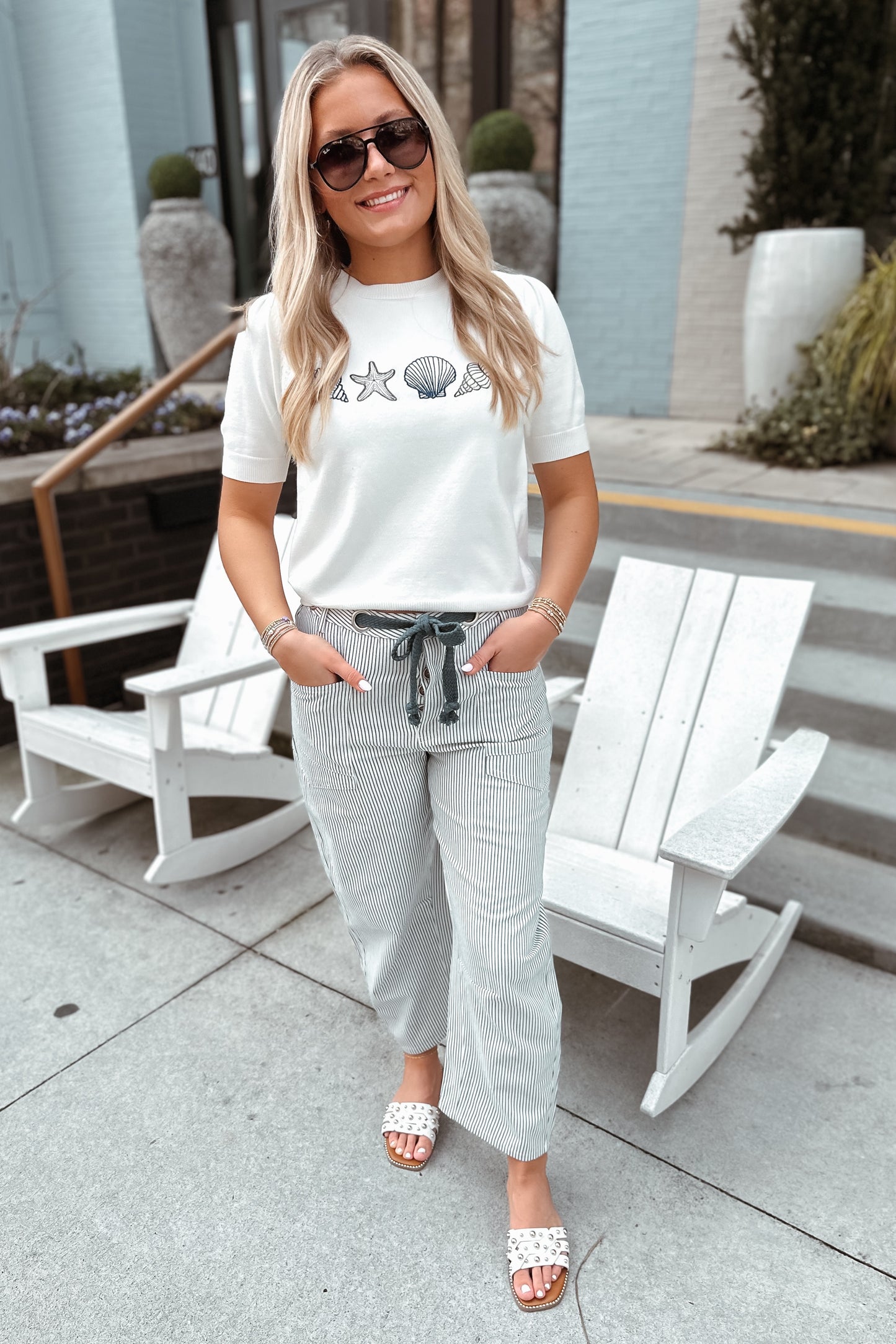 Joelle Striped Barrel Pants