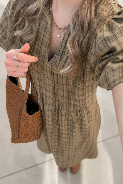 Beatrice Plaid Midi Dress