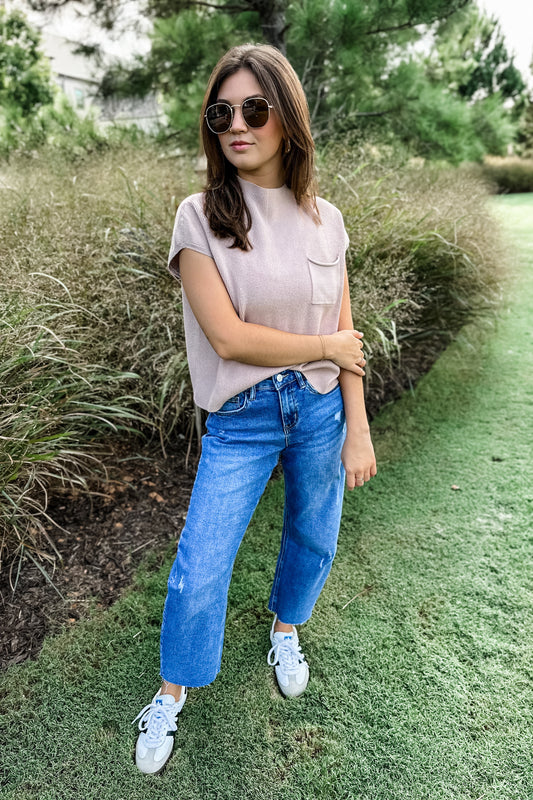 Laura Short Sleeve Sweater Top