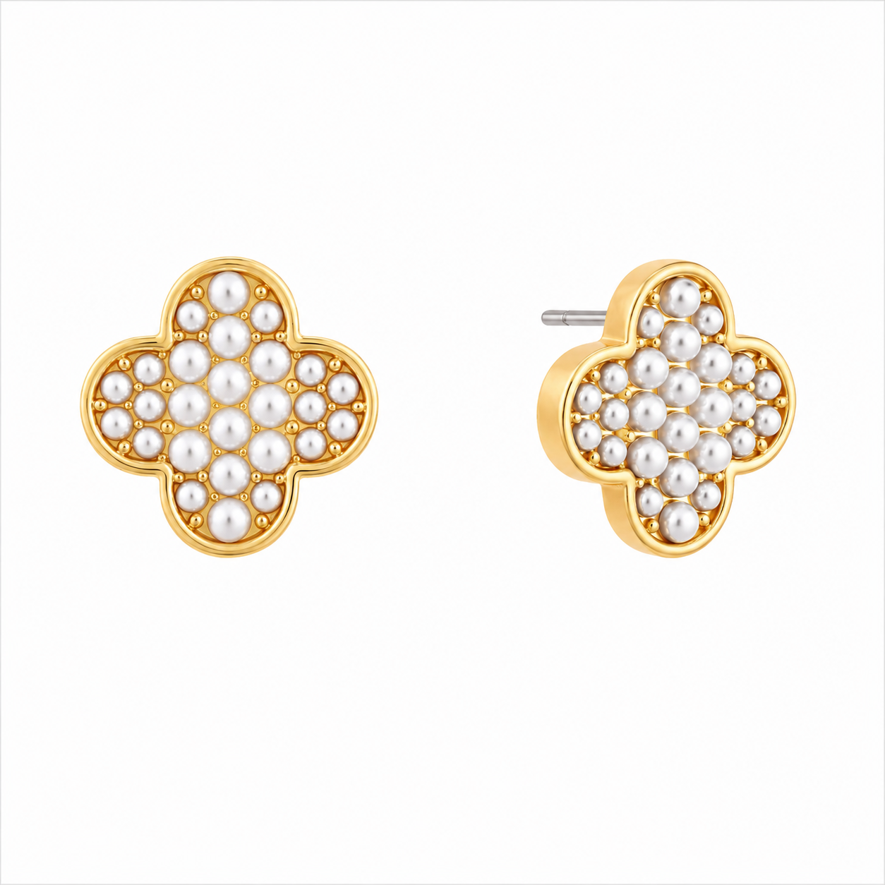 Presley Pearl Clover Studs