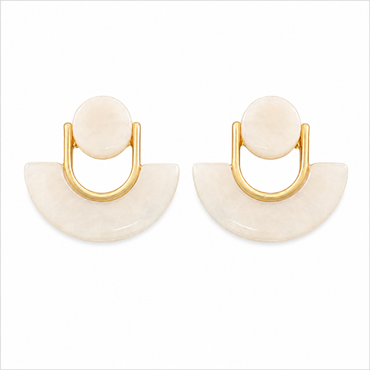 Oyster Moon Stud Earrings