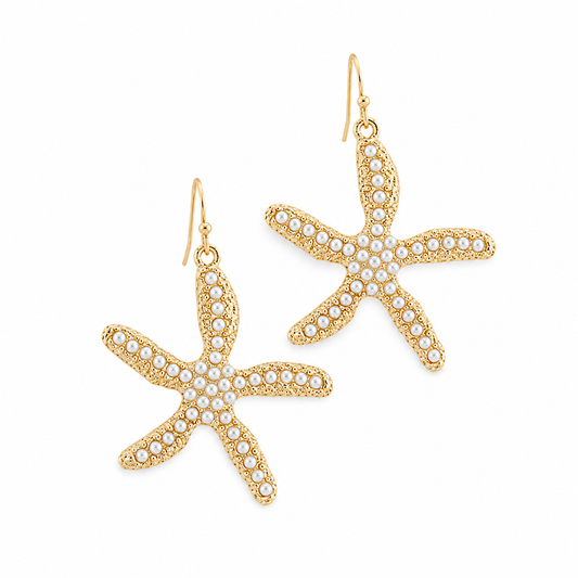 Sandy Starfish Pear Earrings