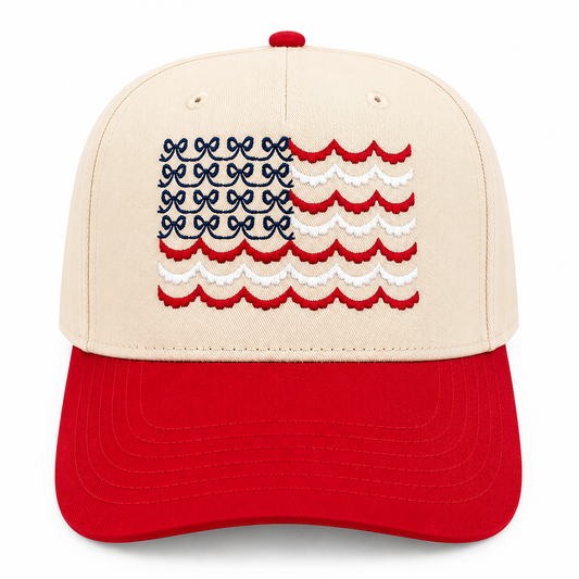 American Flag Embroidered Trucker Hat