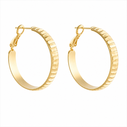 Kira Textured Hoops