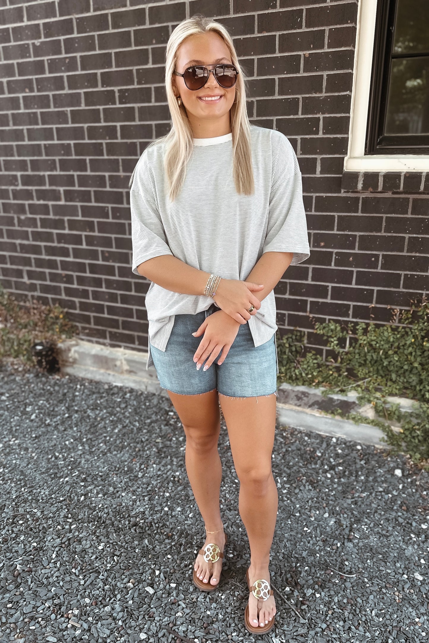 Dylan Oversized Striped Knit Top