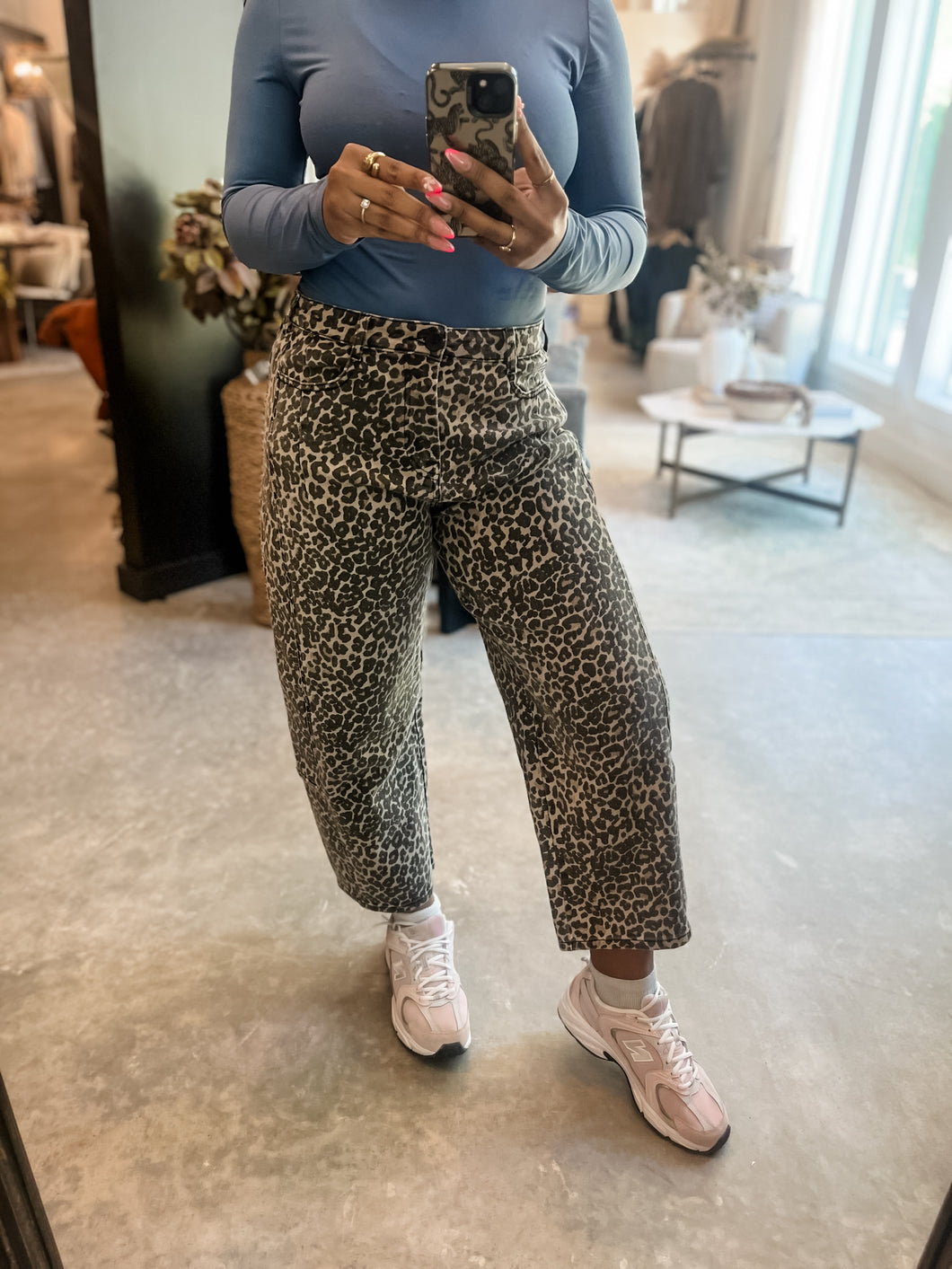 Emmy Leopard Print Barrel Pants