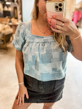 Load image into Gallery viewer, Izzy Denim Puff Sleeve Top
