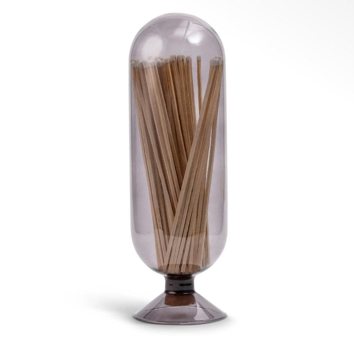 Smokey Cloche Match Glass