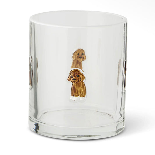 12oz Embossed Doodle Glass