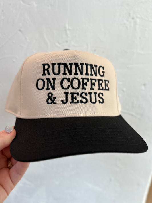 Running on Coffee and Jesus Trucker Hat