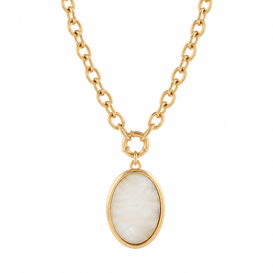 Vera Oval Stone Necklace