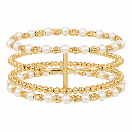 Ester Cross and Bead Bracelet
