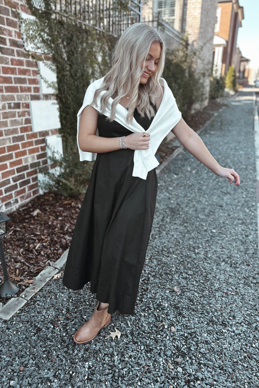 Bound to Be Midi Dress- Black