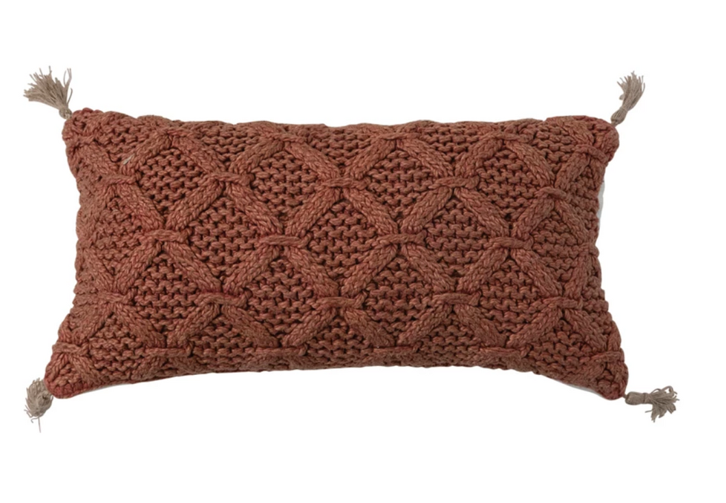 Mona Lumbar Pillow- Rust