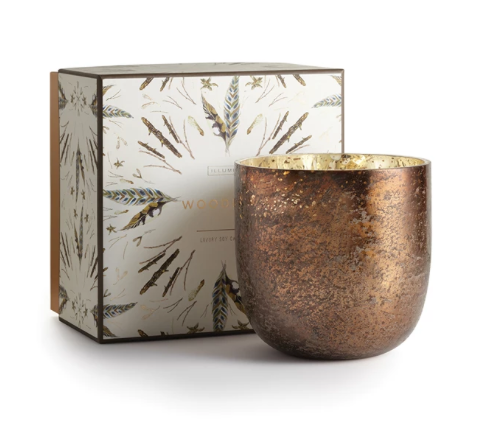 Woodfire Luxe Sanded Mercury Glass Candle