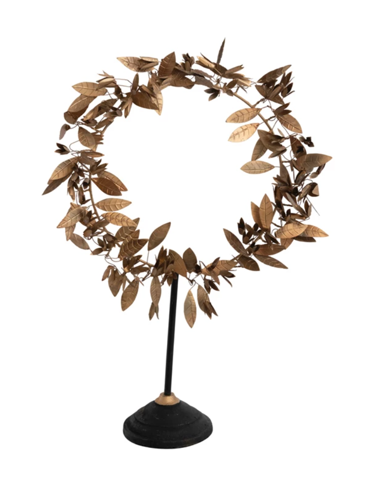 Metal Wreath on Stand