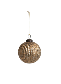 Gold Pleated Round Ornament