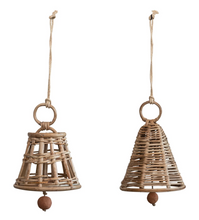 Load image into Gallery viewer, Rattan Bell Ornament
