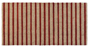 Red & Ivory Striped Doormat