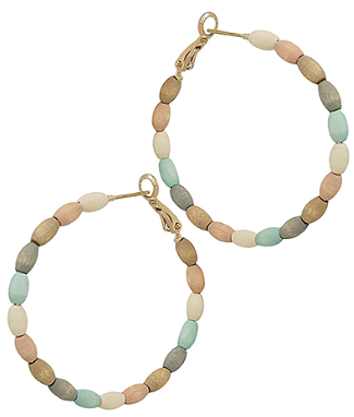 Wood Beaded Hoops