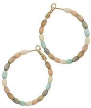 Load image into Gallery viewer, Wood Beaded Hoops
