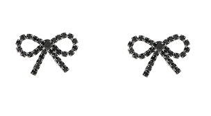 Petit Black Bow Studs