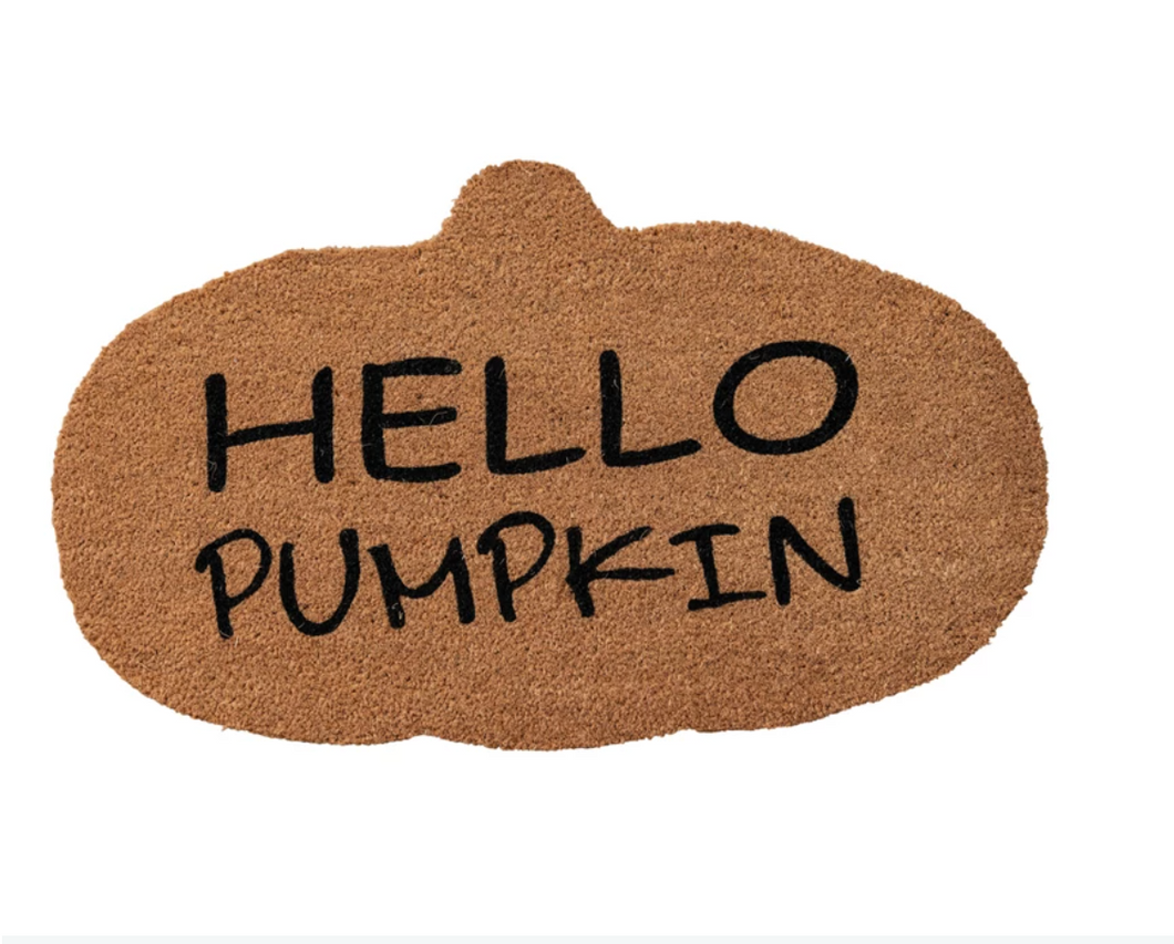 Hello Pumpkin Shaped Doormat