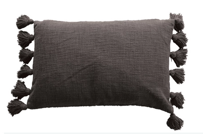 Tassel Lumbar Pillow- Iron