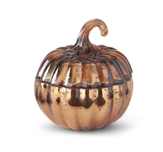 Mercury Glass Pumpkin Candle