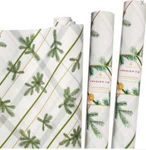 Thymes Frasier Fir Plaid Fragranced Wrapping Paper