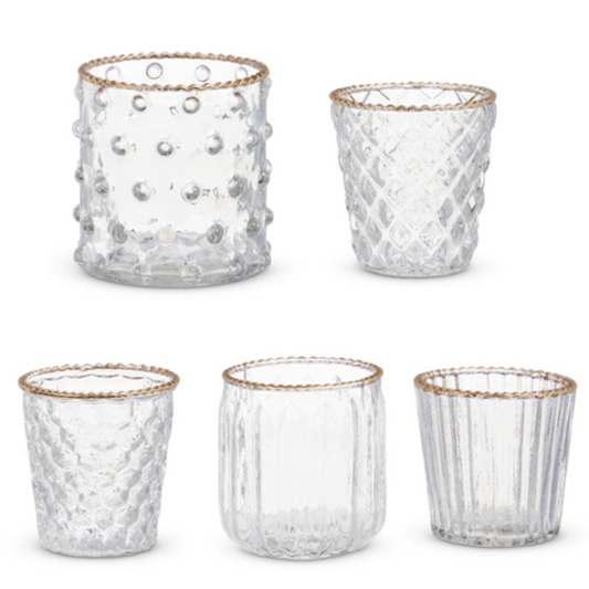 Gale Gold Rim Glass Votives