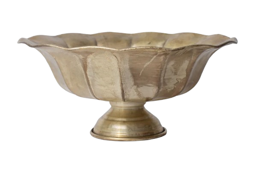 Jovie Metal Ruffled Footed Bowl