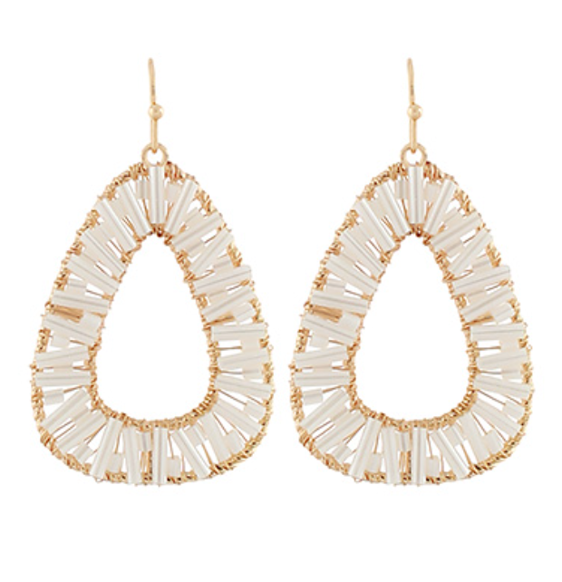 Kimberly Beaded Dangles - Ivory