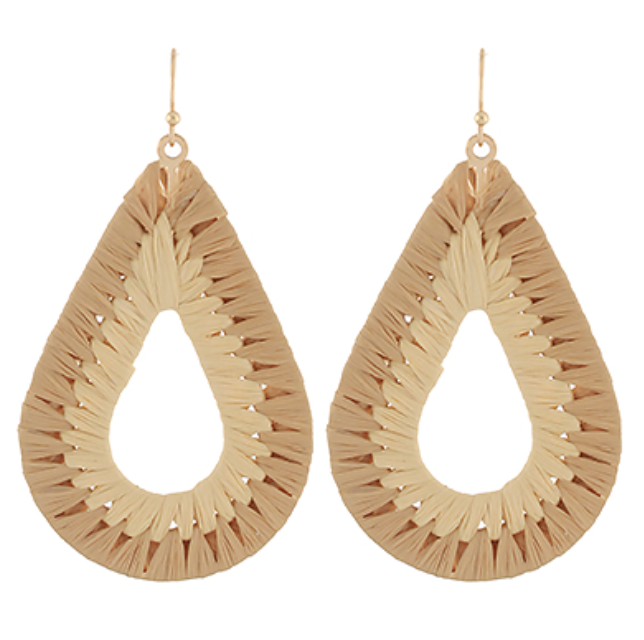 Kate Raffia Teardrop Earrings