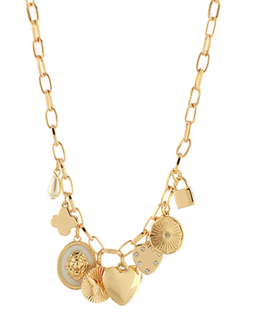 Lion & Multi Charm Necklace