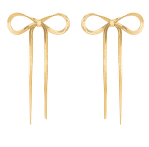 Bow Herringbone Chain Earrings