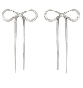 Bow Herringbone Chain Earrings