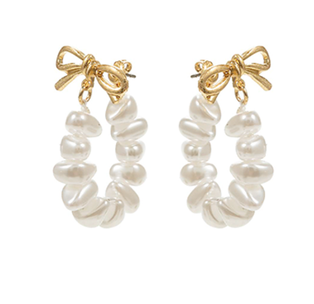 Eliza Bow & Pearl Drop Earrings