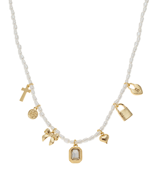 Pearl Multi Charm Necklace