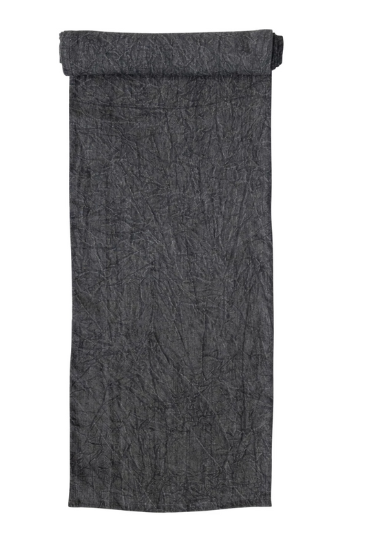 Steph Stonewashed Linen Table Runner- Grey