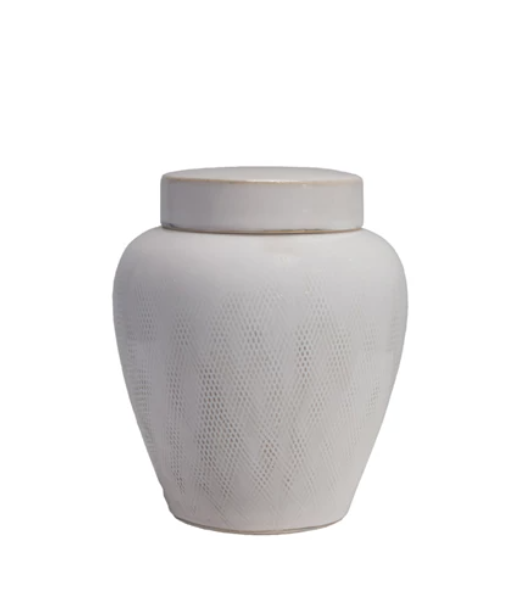 Ginger Ivory Stoneware Jar