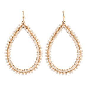 Seedbead Teardrop Dangles - Ivory