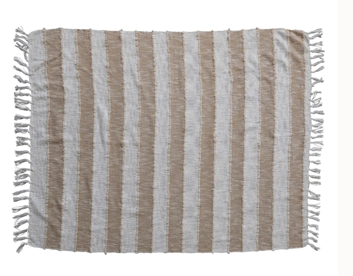 Banks Tan Striped Throw