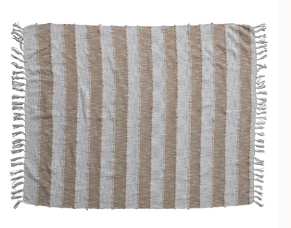 Banks Tan Striped Throw